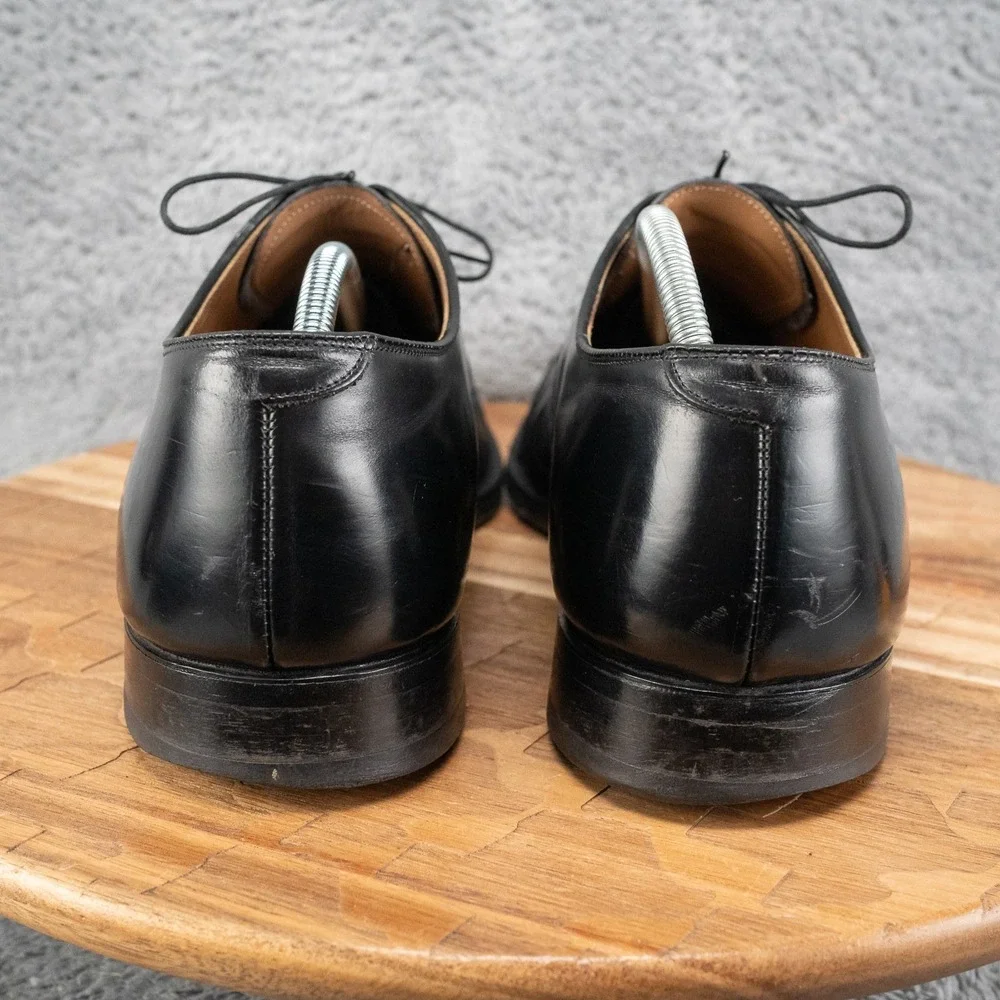 Johnston & Murphy Melton Optima Dress Shoes Mens 10.5 D/B Leather Cap Toe Black